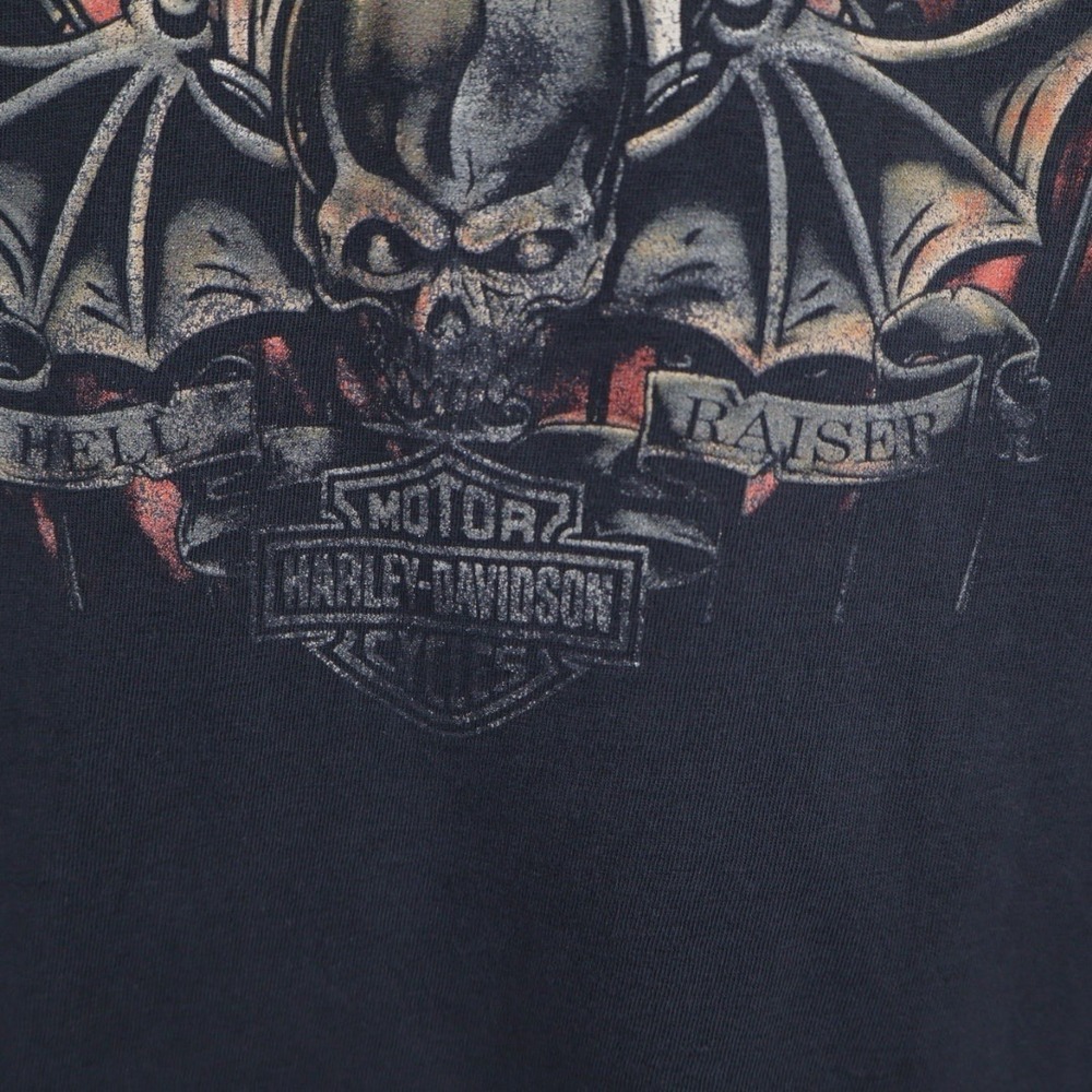 VTG Harley Motorcycle Biker T-Shirt Taz Looney Tunes Double Graphic Fade XL - Picture 5 of 13